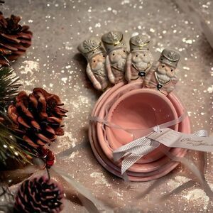 Cherish The Season Pink Nutcracker Measuring Cups Shabby Chic Gingerbread Decor